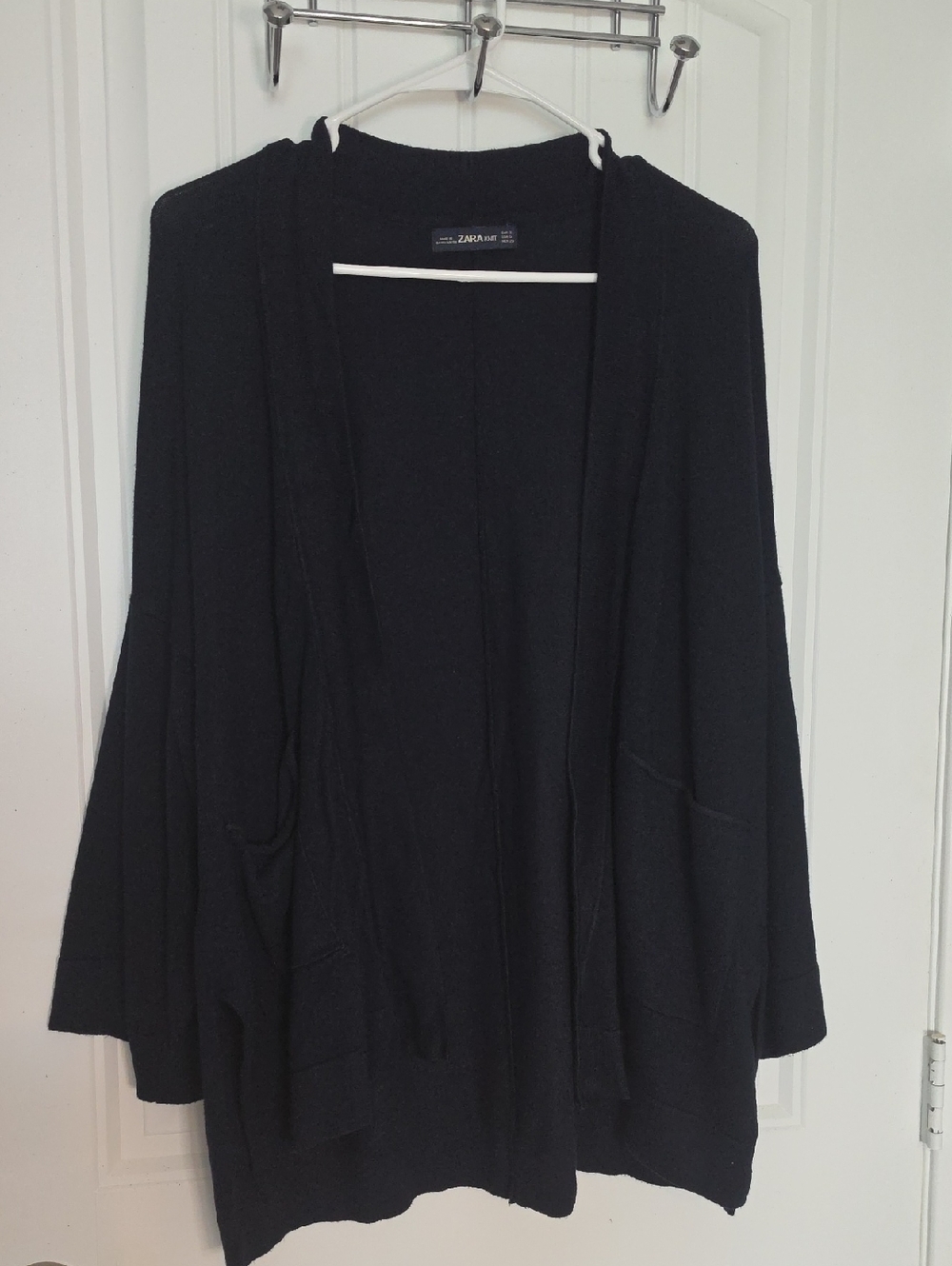 Zara Navy Blue Open-Front Cozy Cardigan